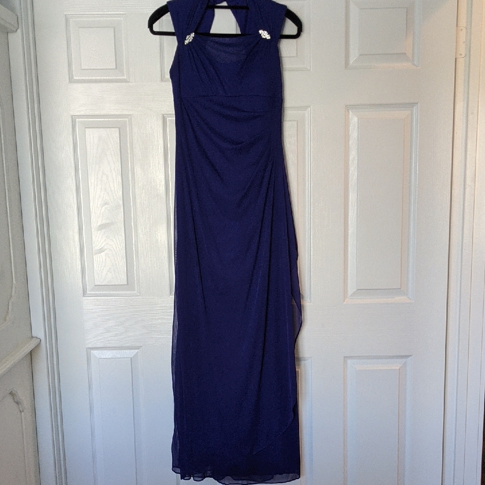 Scarlett Blue Halter Maxi Gown